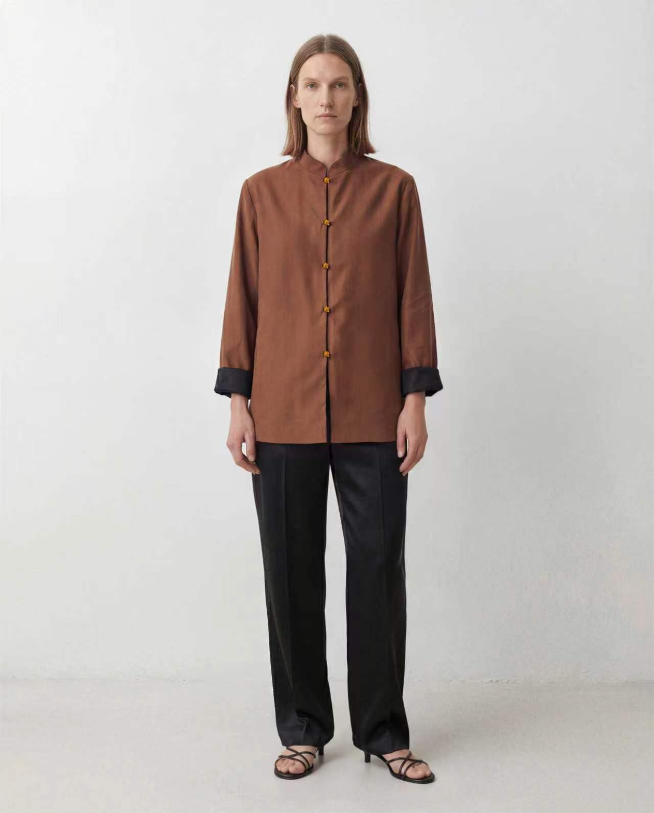 The Scholar Jacket reversed to its russet side